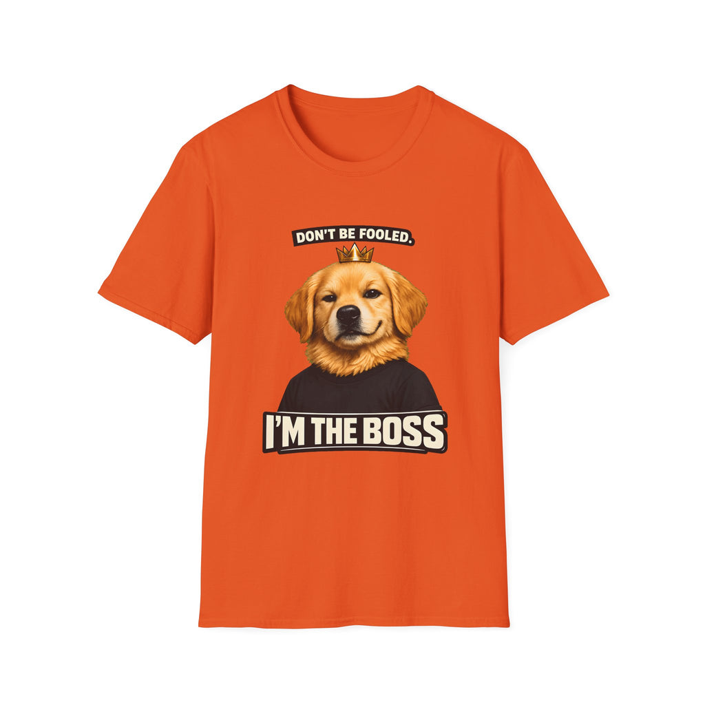 Golden Retriever 'I'm the Boss' T-Shirt | Dog Crown Design