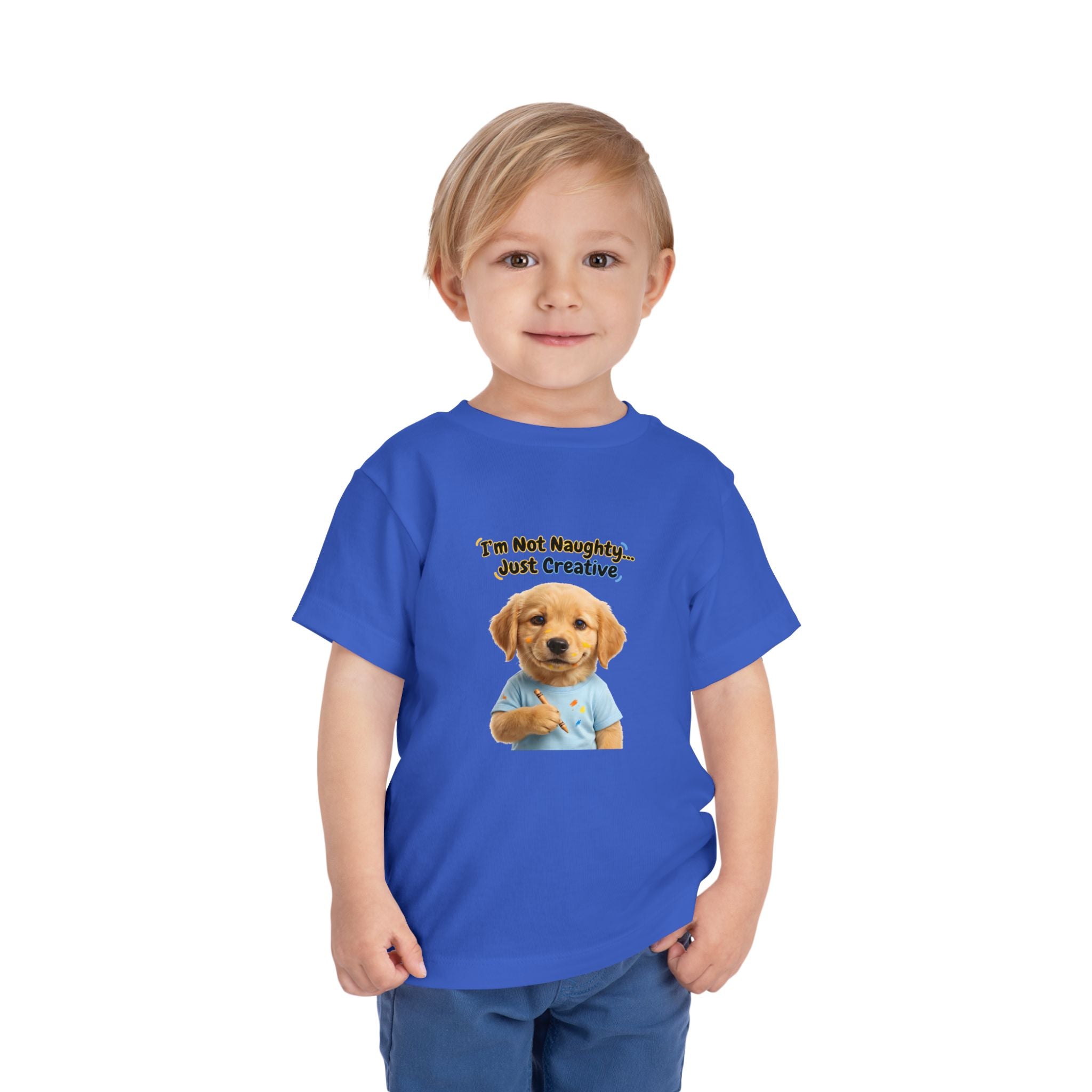 I’m Not Naughty… Just Creative – Cute Puppy T-Shirt | Funny Artist Dog Tee (Unisex)