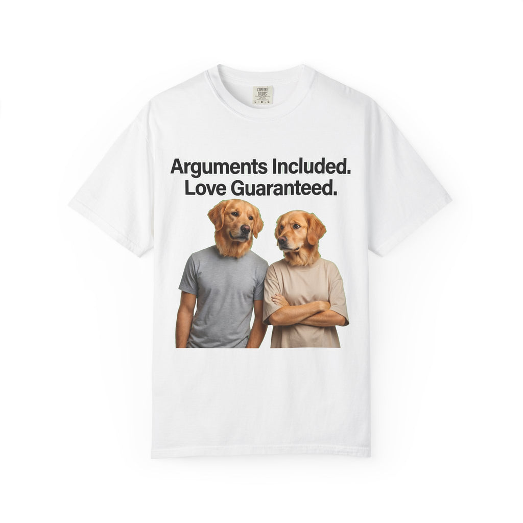 Arguments Included, Love Guaranteed – Funny Couple T-Shirt | Matching Relationship Tee (Unisex)