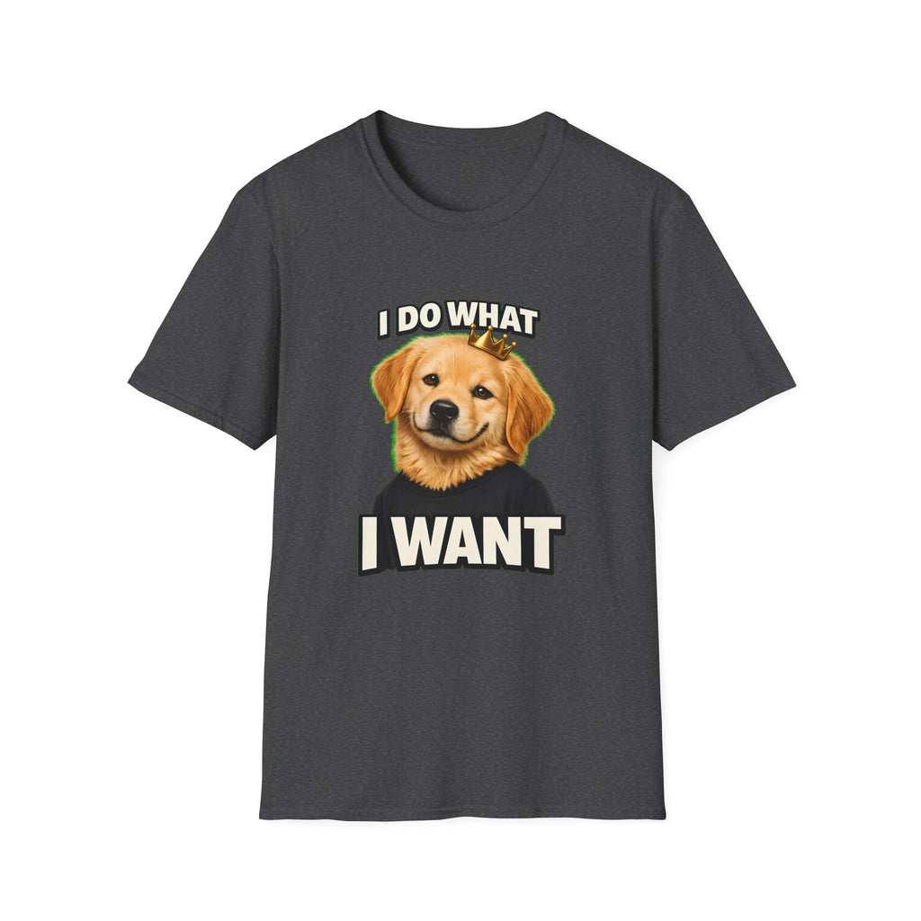 Golden Retriever Portrait I DO WHAT I WANT T-Shirt | Dog Graphic Tee