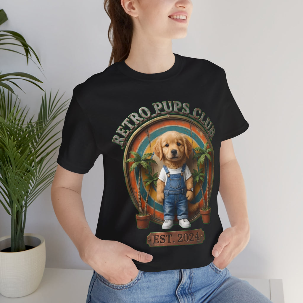 Retro Pups Club Tee – Vintage Puppy Graphic T-Shirt (Est. 2024)