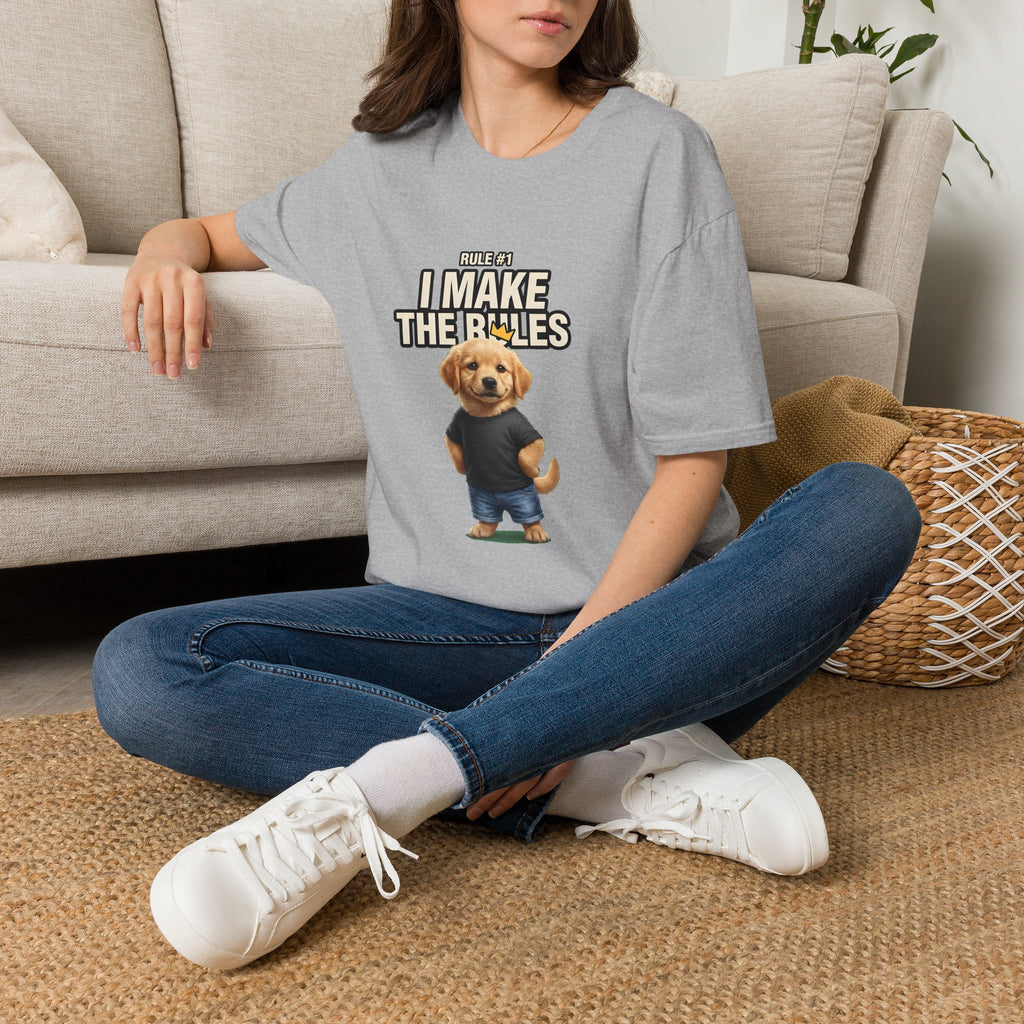 I Make the Rules Dog Graphic Tee | Golden Retriever Puppy Shirt