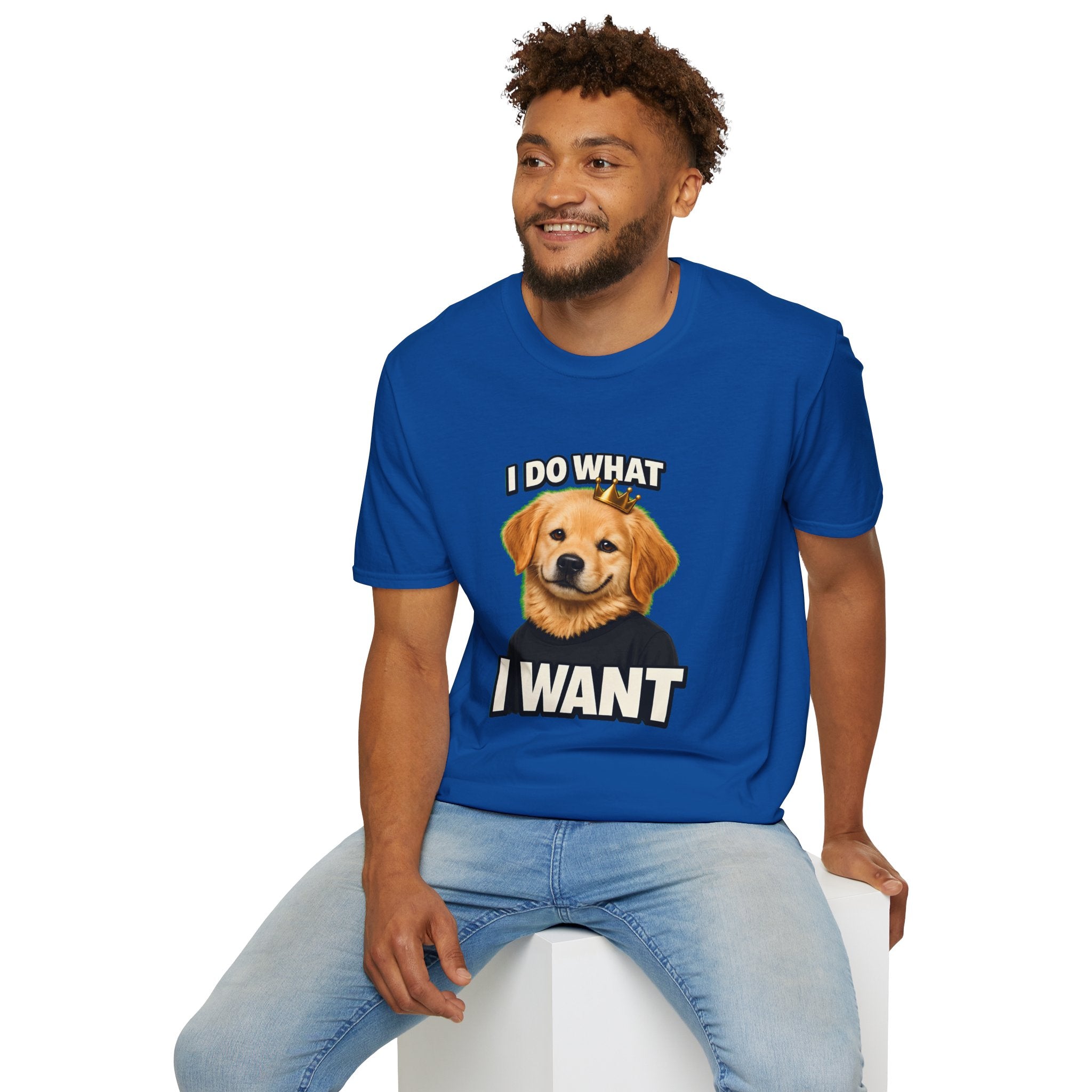 Golden Retriever Portrait I DO WHAT I WANT T-Shirt | Dog Graphic Tee
