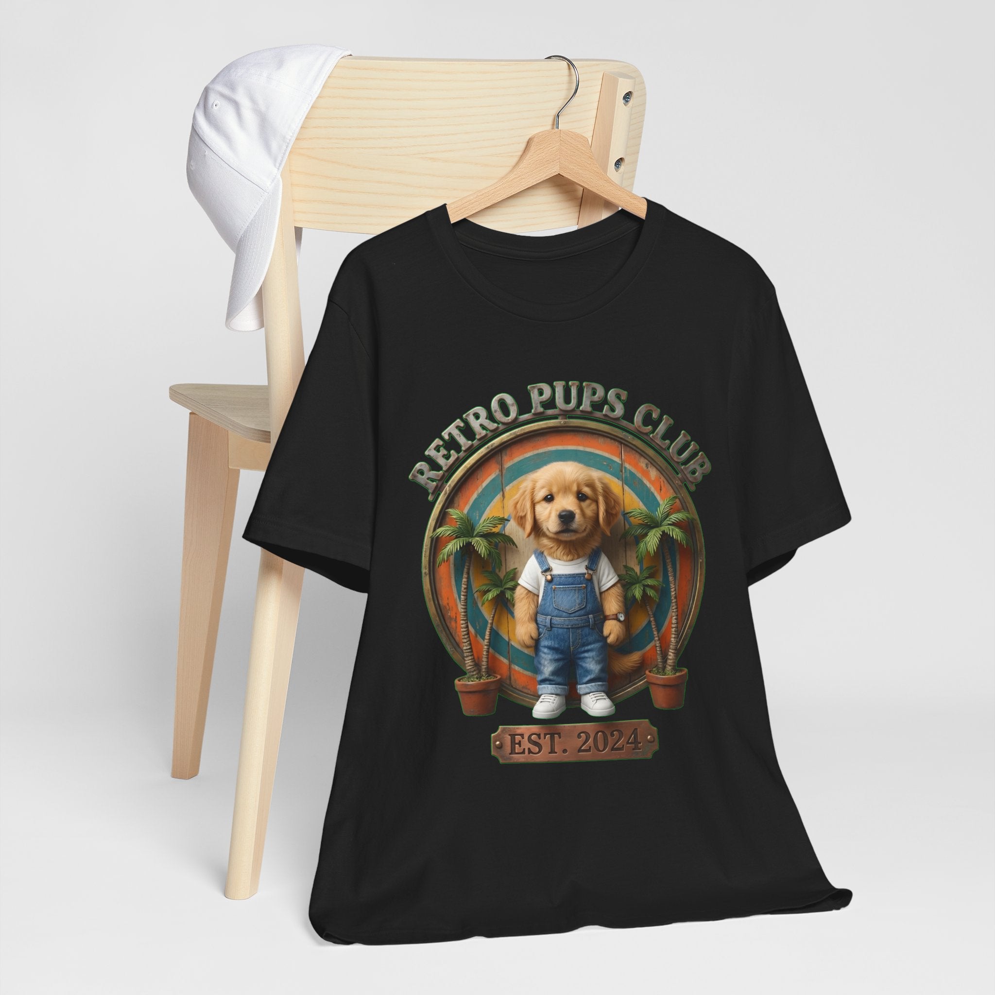 Retro Pups Club Tee – Vintage Puppy Graphic T-Shirt (Est. 2024)