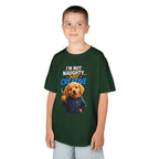 I'm Not Naughty Just Creative Kids T-Shirt | Puppy Artist Paintbrush