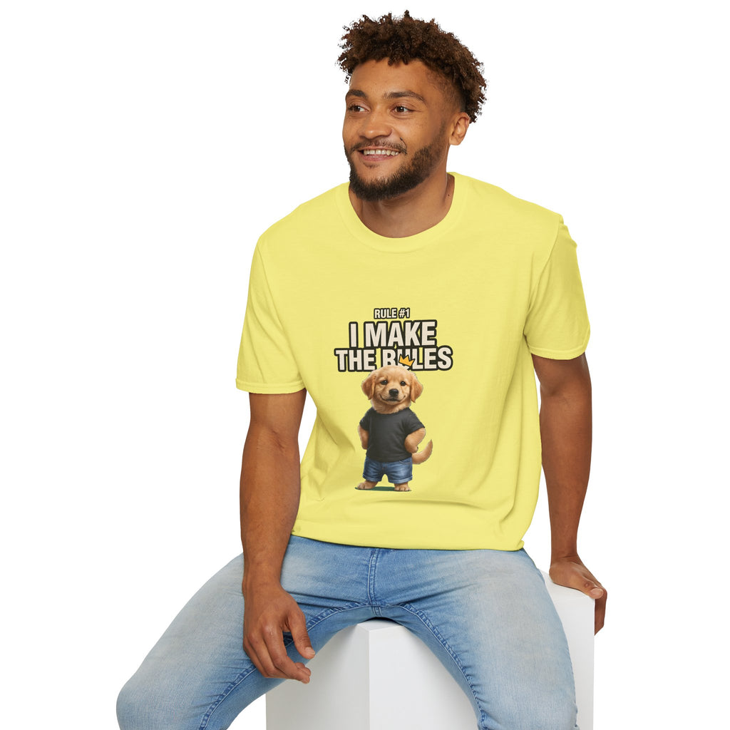 I Make the Rules Dog Graphic Tee | Golden Retriever Puppy Shirt