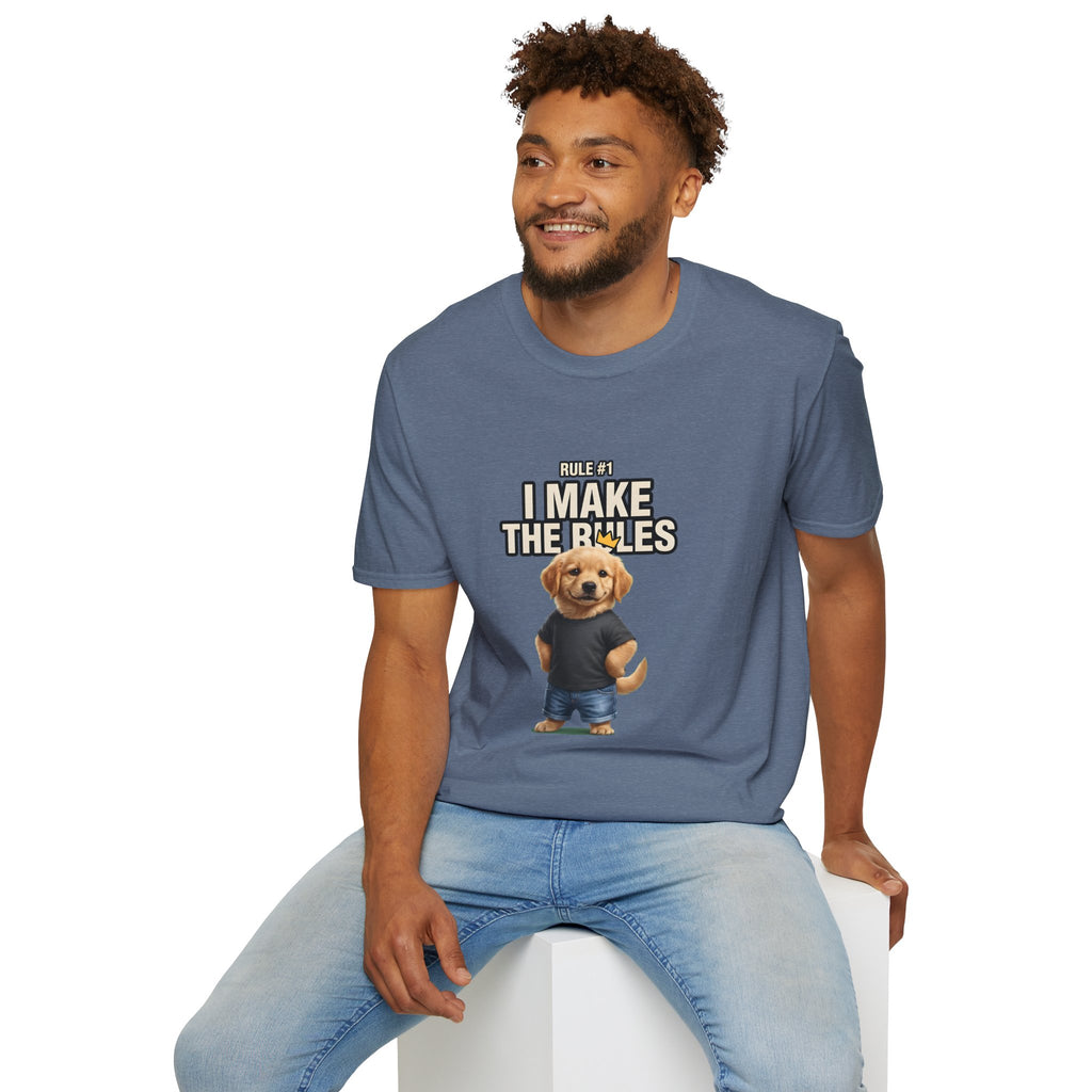 I Make the Rules Dog Graphic Tee | Golden Retriever Puppy Shirt