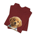 T-Shirt — Cute Puppy Holding 'Come home safe I'll Be Waiting' Sign | Dog Lover Gift