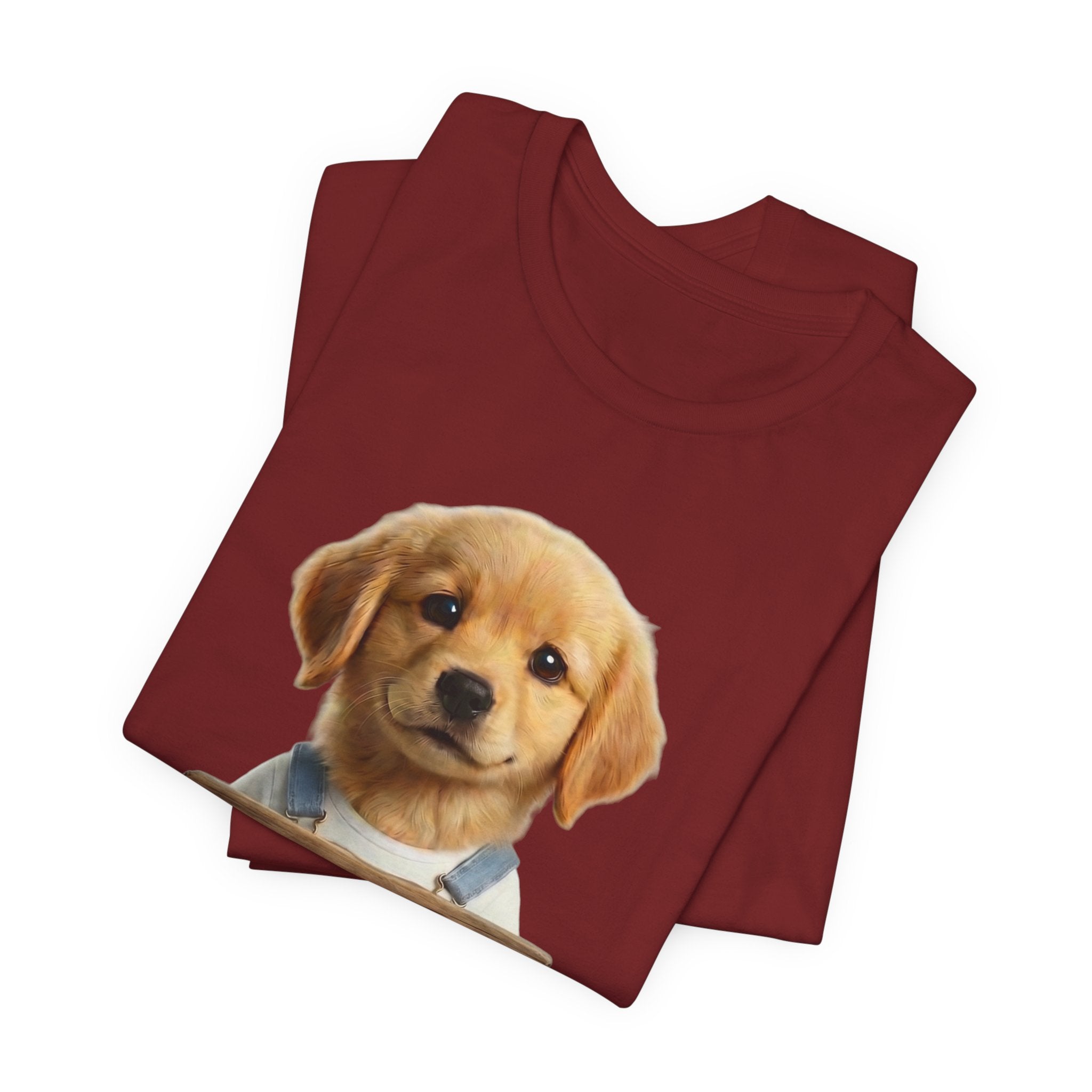 T-Shirt — Cute Puppy Holding 'Come home safe I'll Be Waiting' Sign | Dog Lover Gift