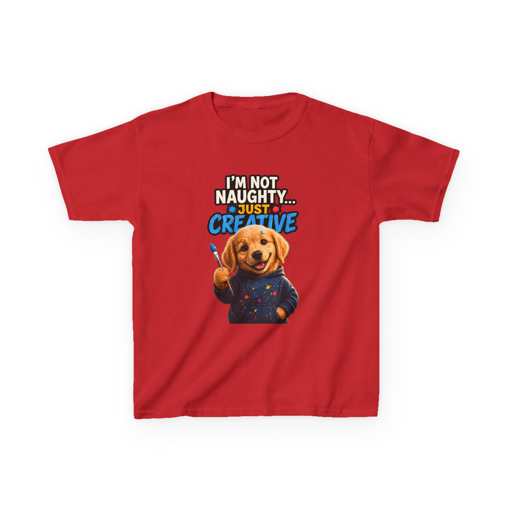 I’m Not Naughty… Just Creative – Funny Dog T-Shirt | Cute Artist Puppy Graphic Tee (Unisex)