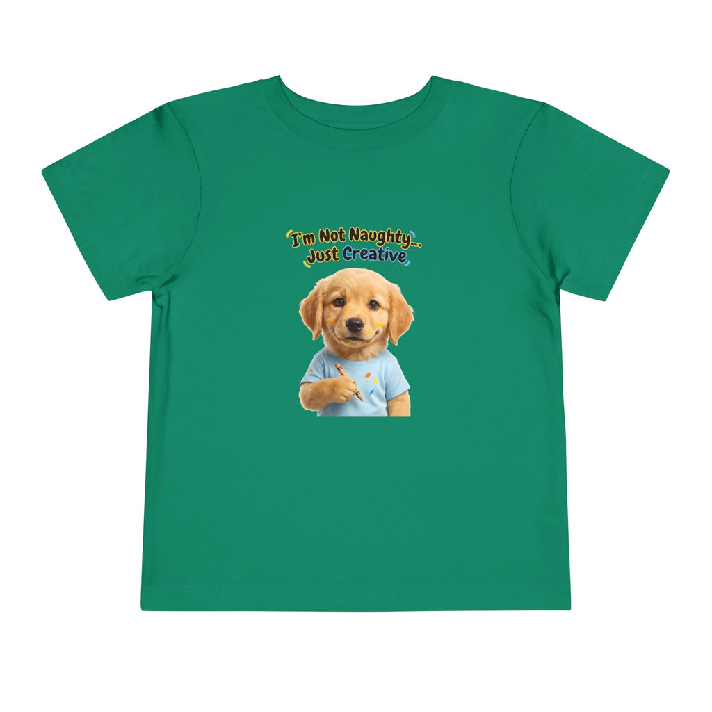 I’m Not Naughty… Just Creative – Cute Puppy T-Shirt | Funny Artist Dog Tee (Unisex)