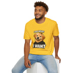 Golden Retriever Portrait I DO WHAT I WANT T-Shirt | Dog Graphic Tee