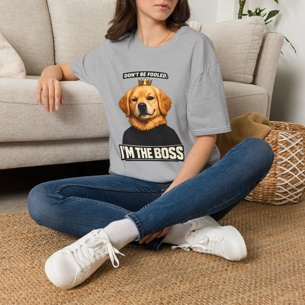 Golden Retriever 'I'm the Boss' T-Shirt | Dog Crown Design