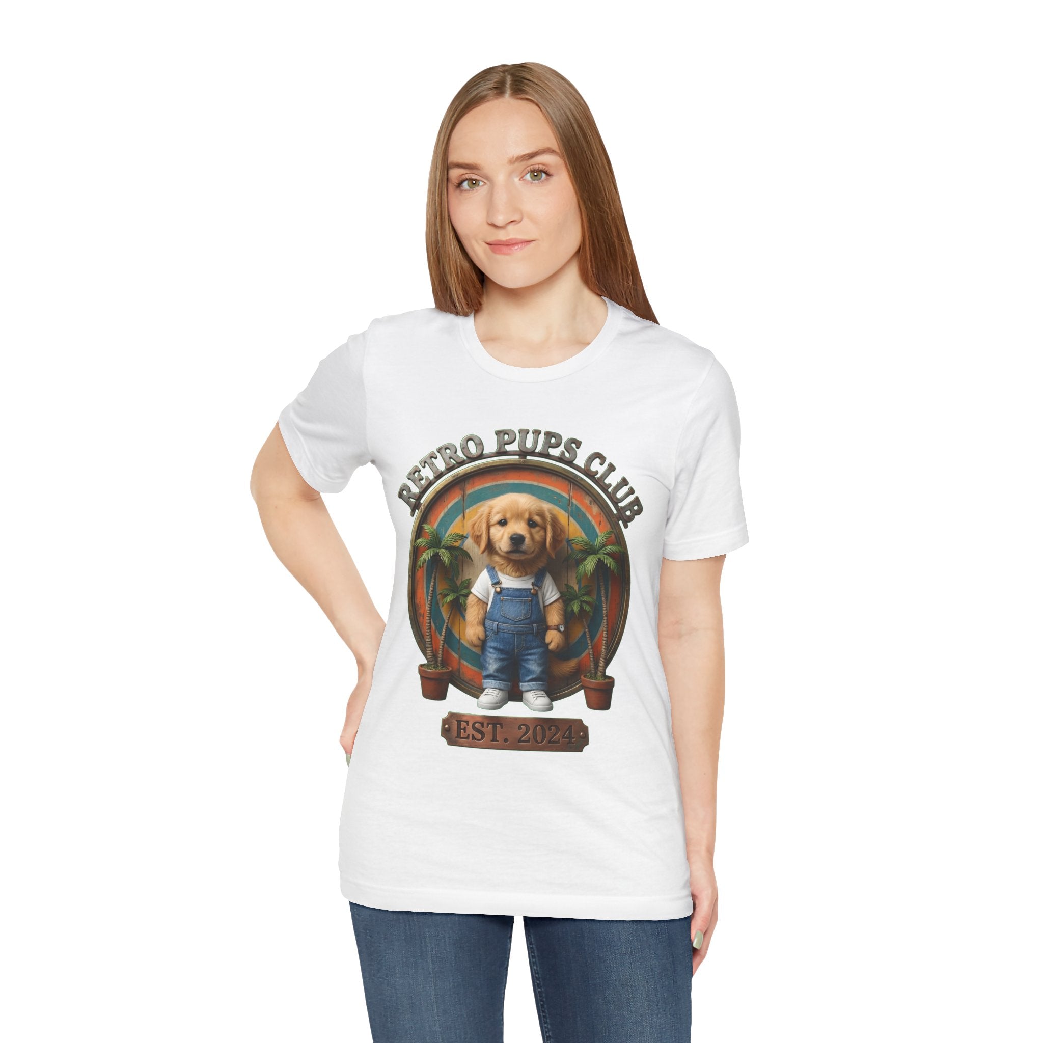 Retro Pups Club Tee – Vintage Puppy Graphic T-Shirt (Est. 2024)