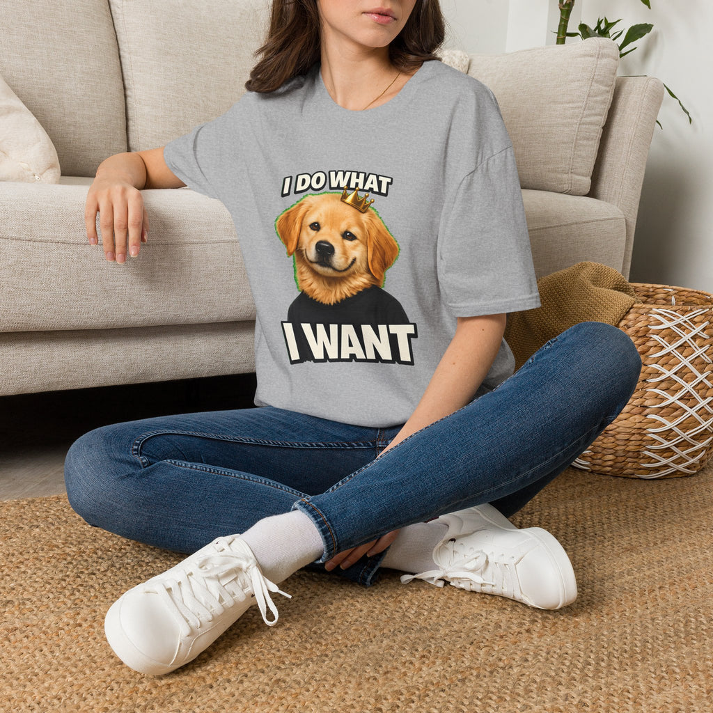 Golden Retriever Portrait I DO WHAT I WANT T-Shirt | Dog Graphic Tee