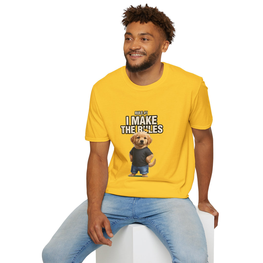 I Make the Rules Dog Graphic Tee | Golden Retriever Puppy Shirt