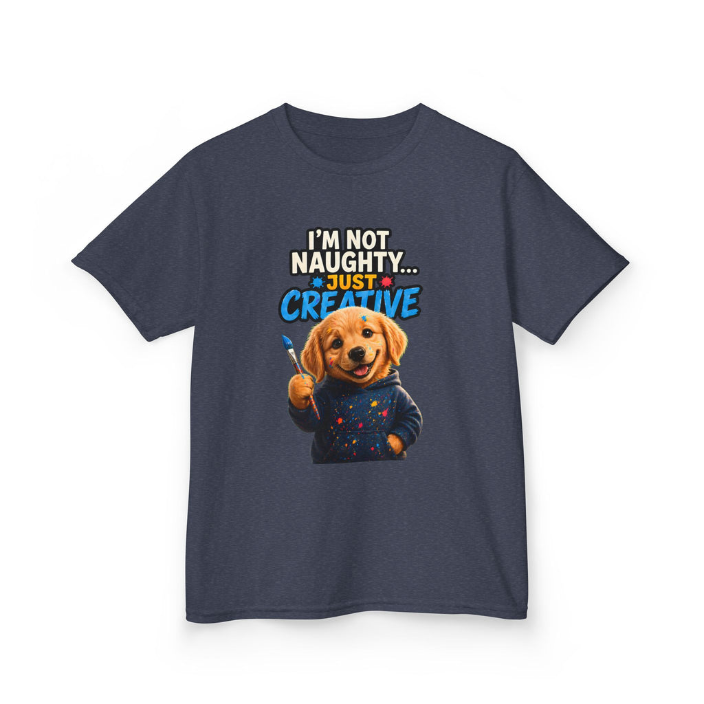 I’m Not Naughty… Just Creative – Funny Dog T-Shirt | Cute Artist Puppy Graphic Tee (Unisex)