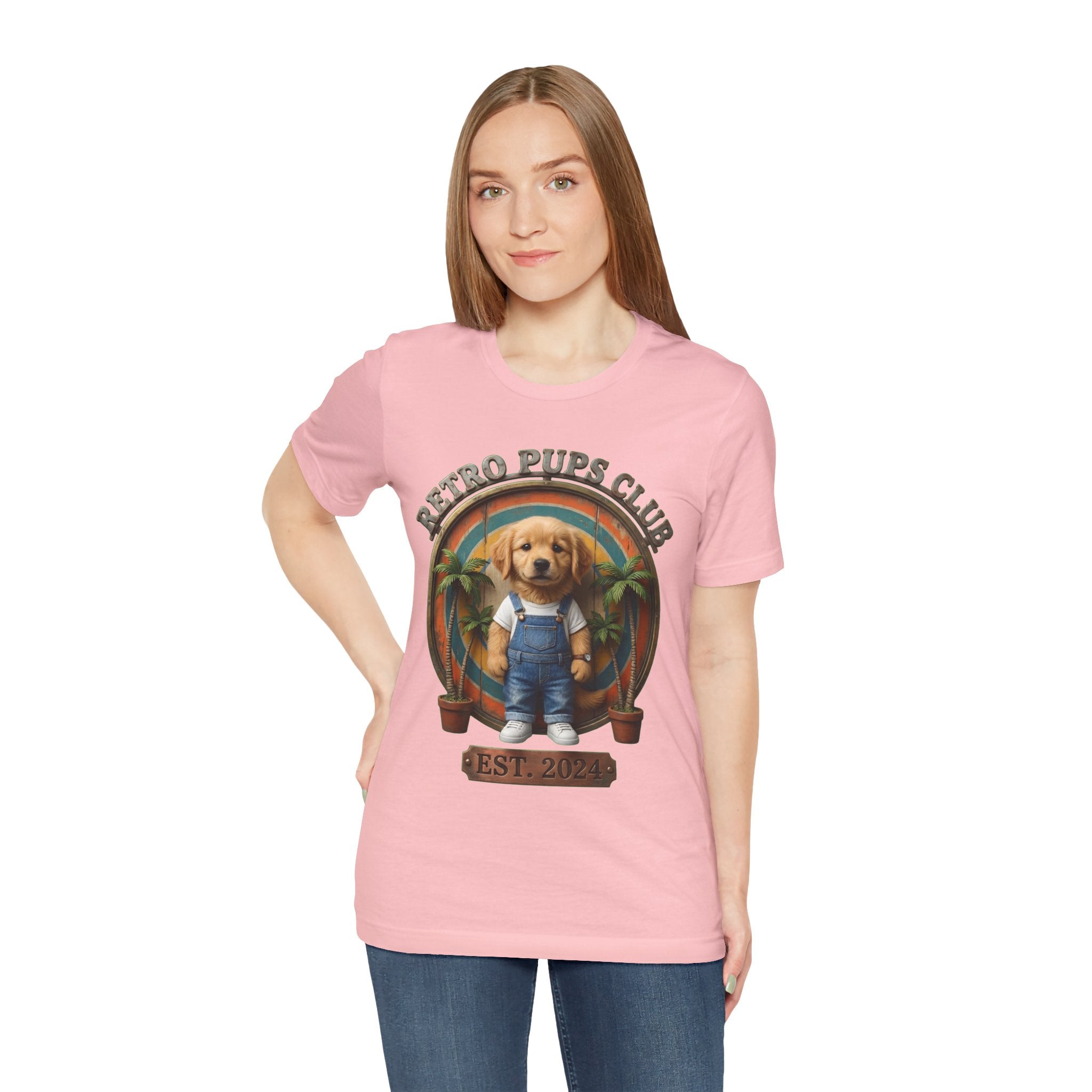 Retro Pups Club Tee – Vintage Puppy Graphic T-Shirt (Est. 2024)