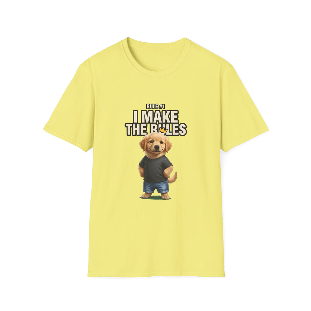 I Make the Rules Dog Graphic Tee | Golden Retriever Puppy Shirt