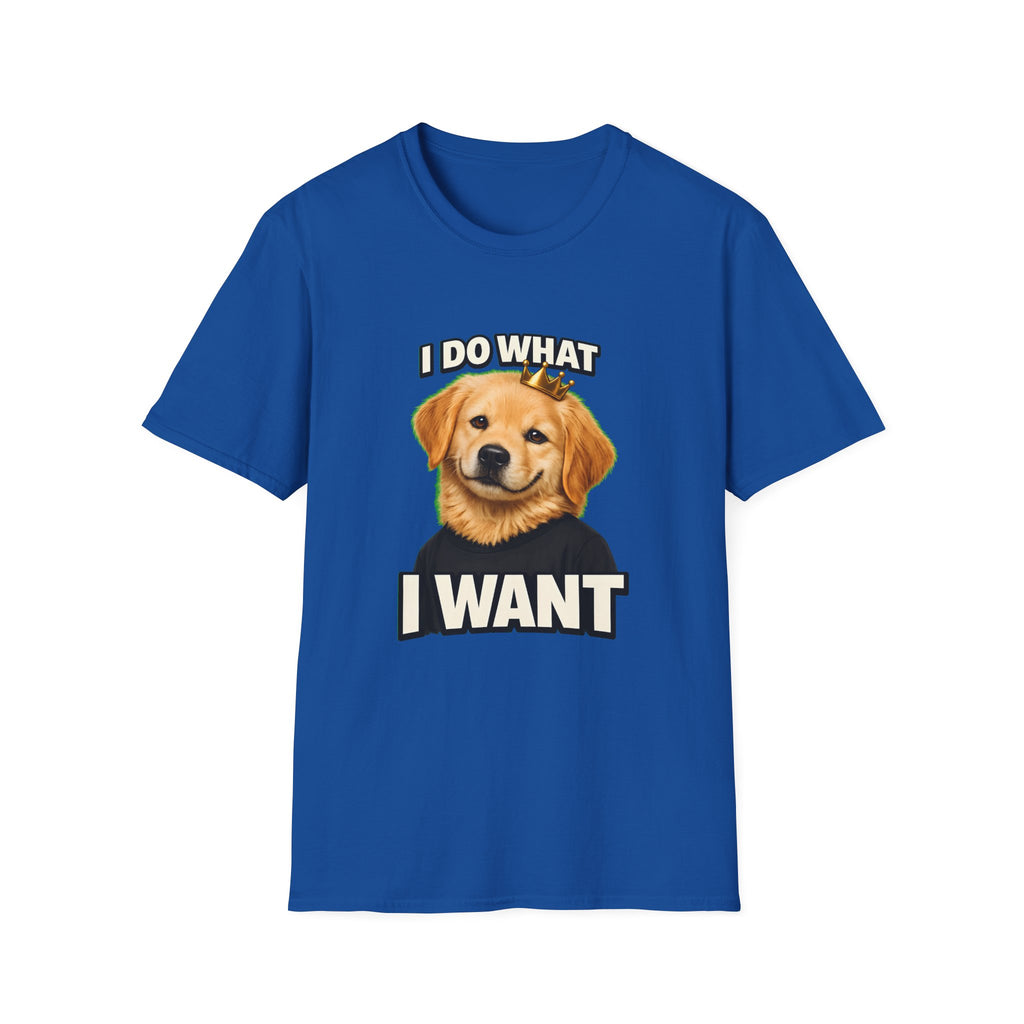 Golden Retriever Portrait I DO WHAT I WANT T-Shirt | Dog Graphic Tee