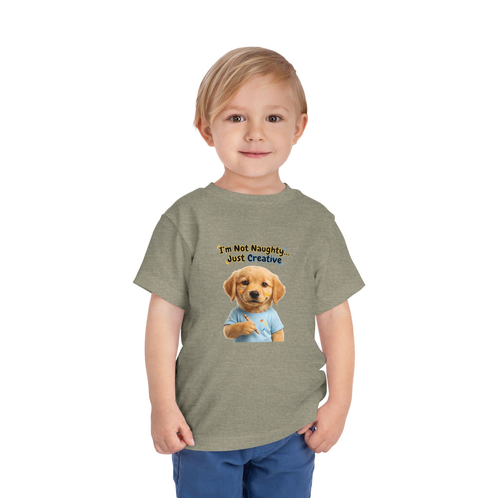 I’m Not Naughty… Just Creative – Cute Puppy T-Shirt | Funny Artist Dog Tee (Unisex)