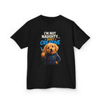 I'm Not Naughty Just Creative Kids T-Shirt | Puppy Artist Paintbrush