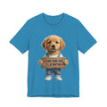 T-Shirt — Cute Puppy Holding 'Come home safe I'll Be Waiting' Sign | Dog Lover Gift