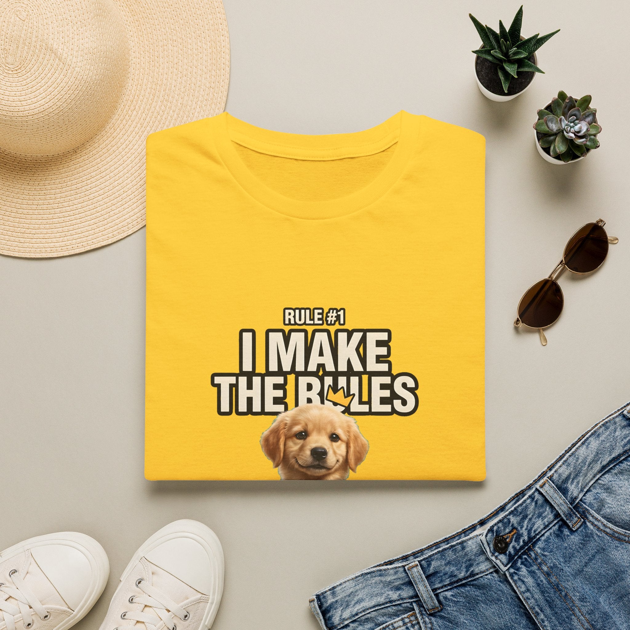 I Make the Rules Dog Graphic Tee | Golden Retriever Puppy Shirt