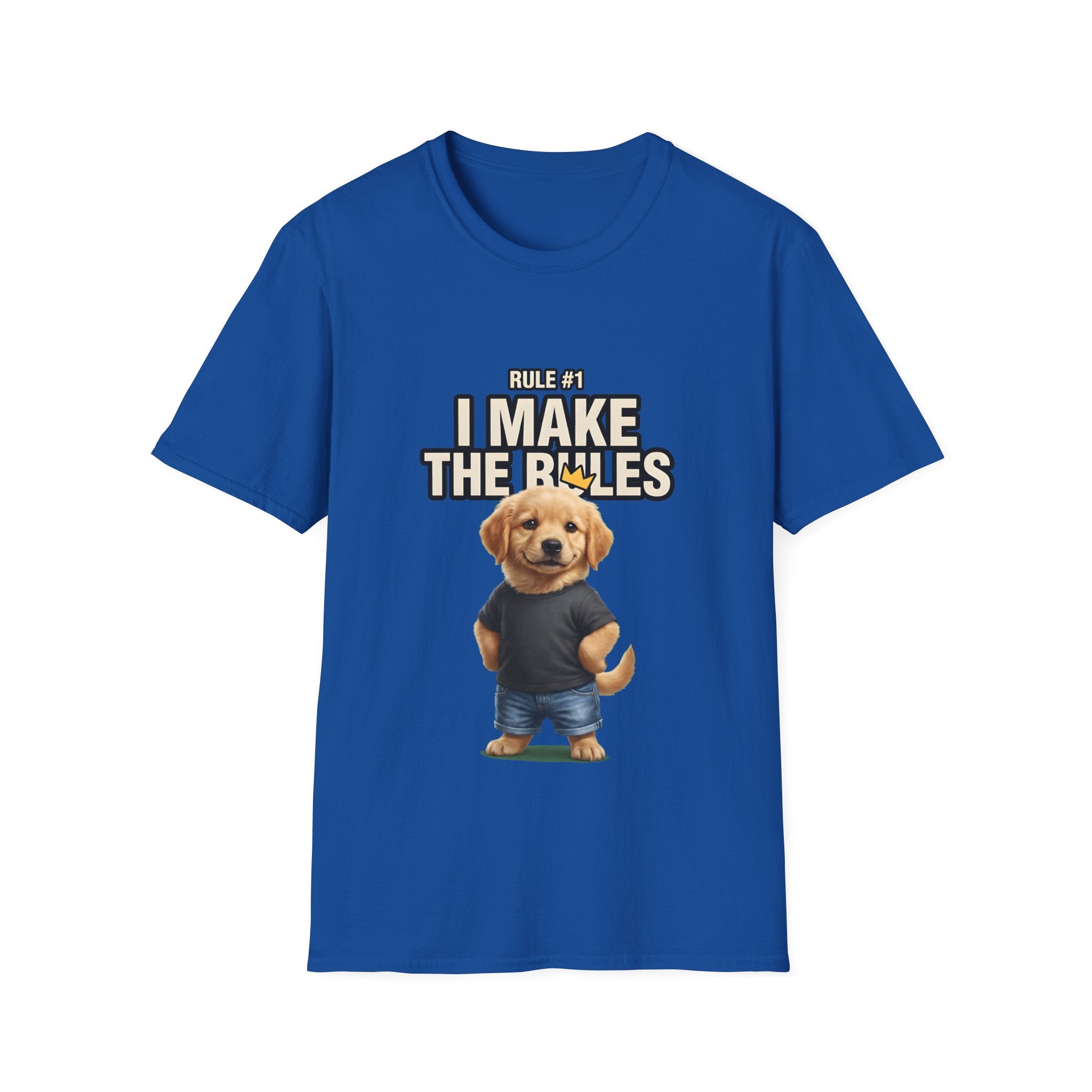 Rule #1 I Make The Rules – Funny Dog T-Shirt | Cute Boss Puppy Graphic Tee (Unisex)