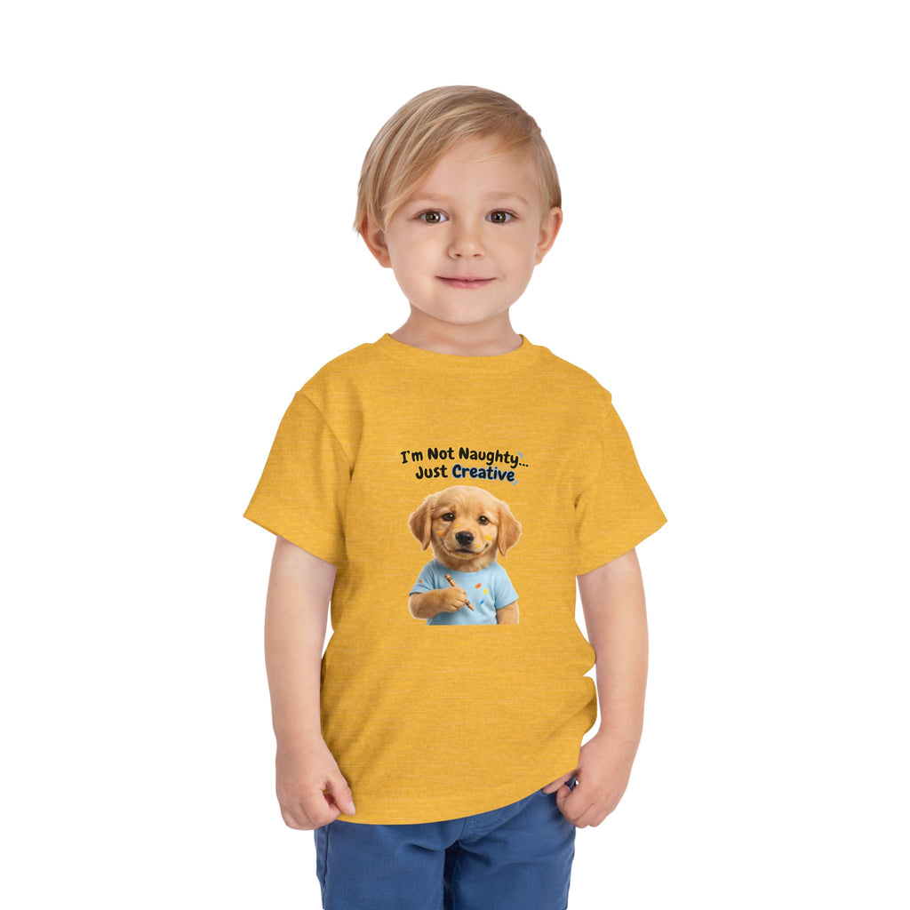 I’m Not Naughty… Just Creative – Cute Puppy T-Shirt | Funny Artist Dog Tee (Unisex)