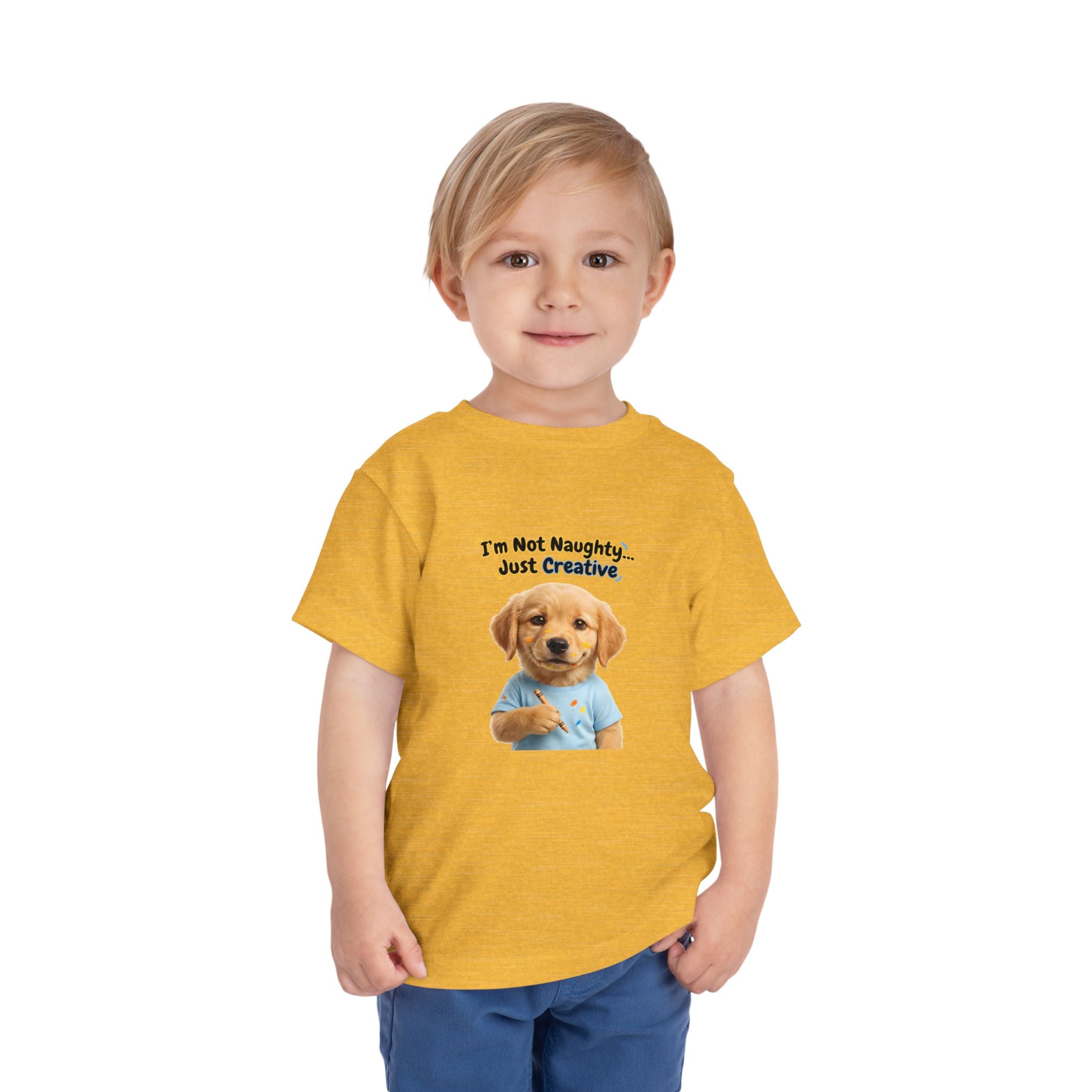 I’m Not Naughty… Just Creative – Cute Puppy T-Shirt | Funny Artist Dog Tee (Unisex)