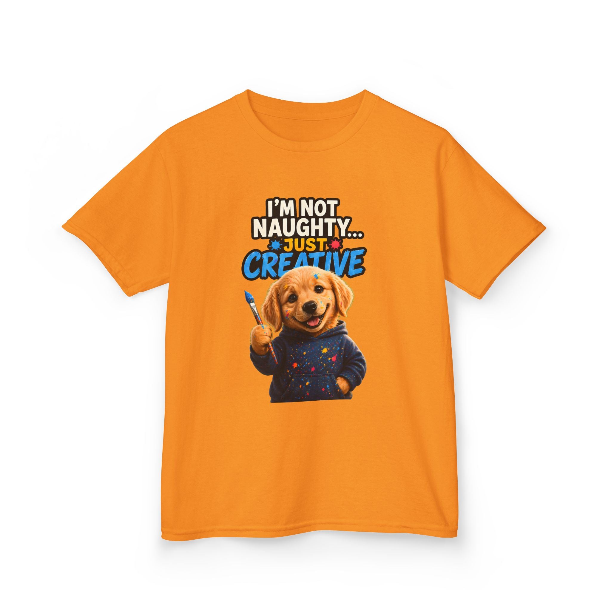 I’m Not Naughty… Just Creative – Funny Dog T-Shirt | Cute Artist Puppy Graphic Tee (Unisex)