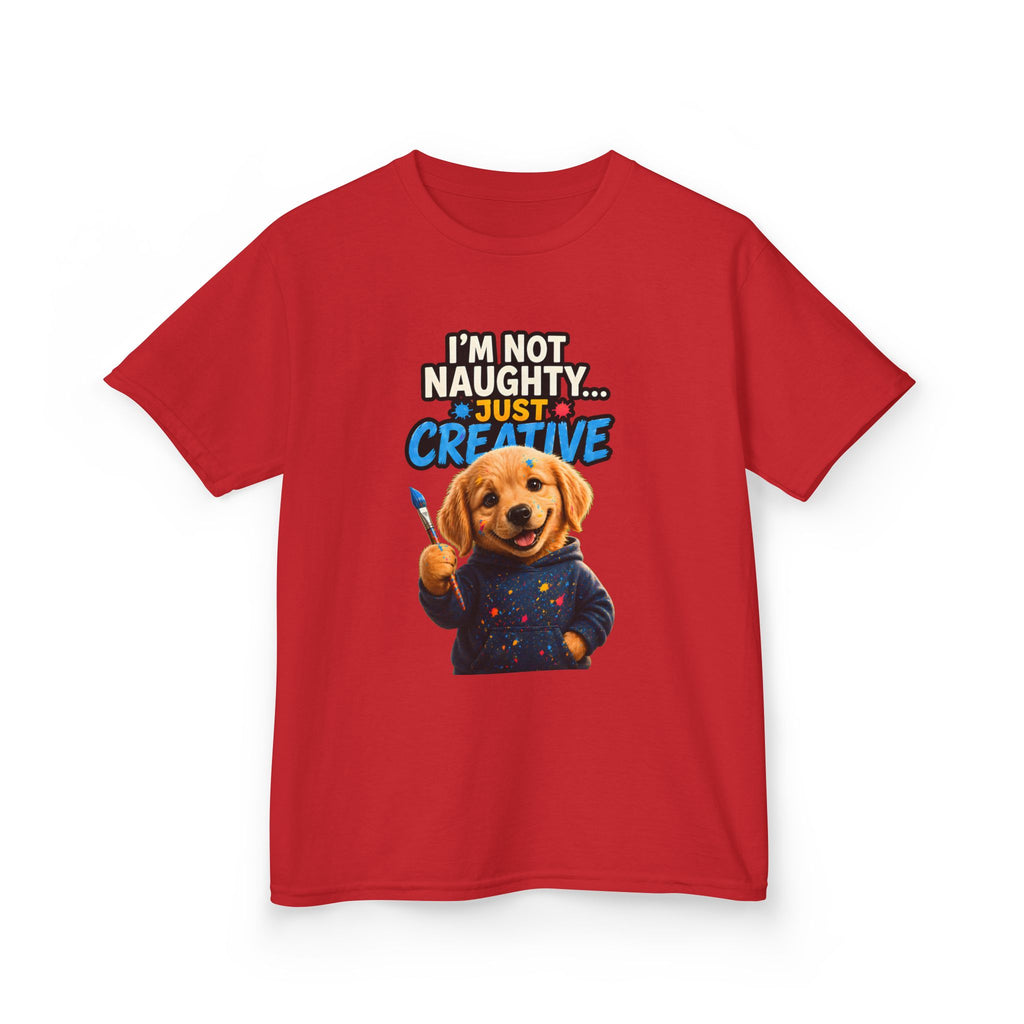 I’m Not Naughty… Just Creative – Funny Dog T-Shirt | Cute Artist Puppy Graphic Tee (Unisex)