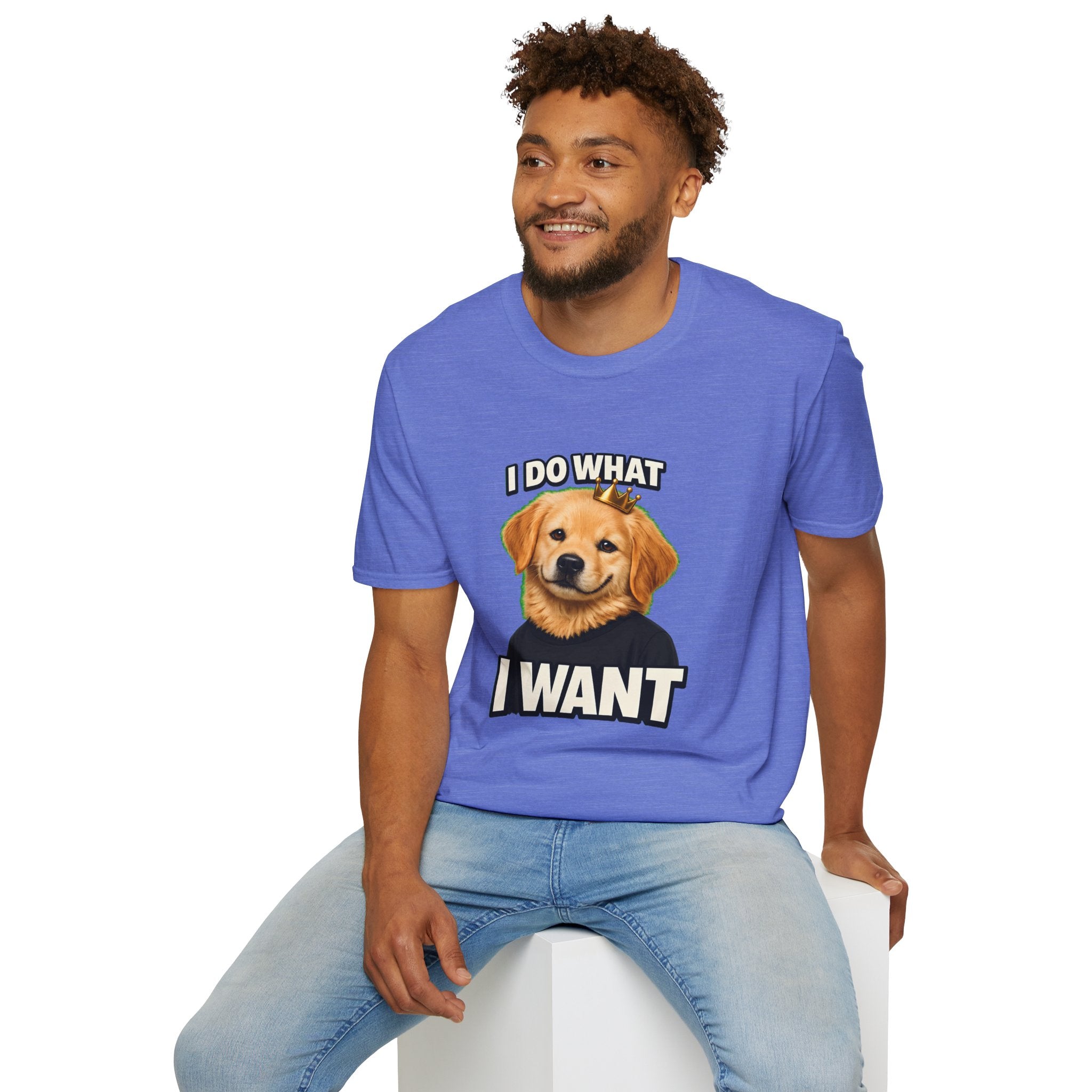 Golden Retriever Portrait I DO WHAT I WANT T-Shirt | Dog Graphic Tee