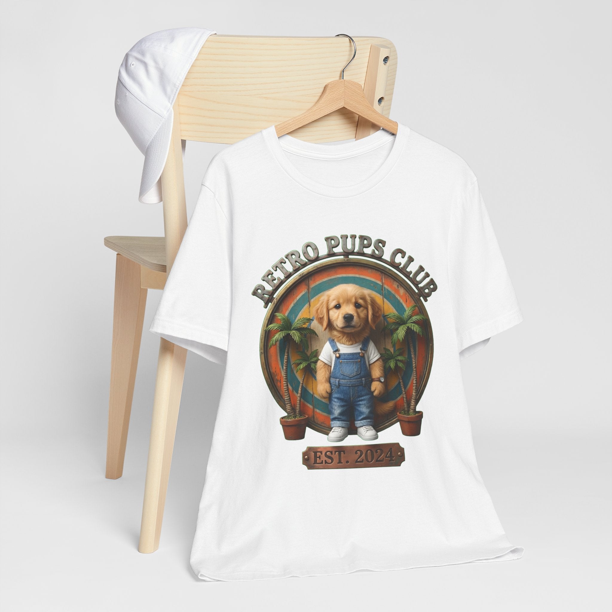Retro Pups Club Tee – Vintage Puppy Graphic T-Shirt (Est. 2024)