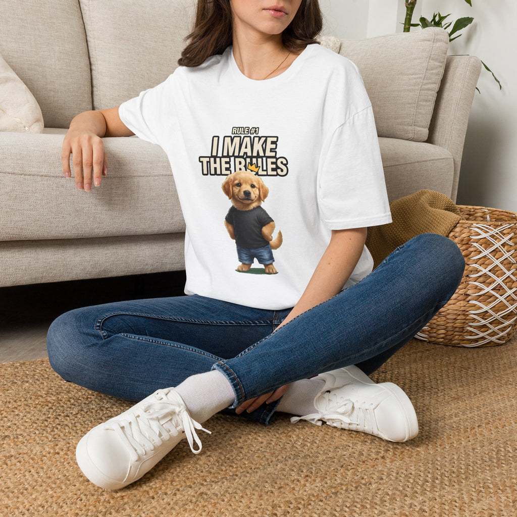 I Make the Rules Dog Graphic Tee | Golden Retriever Puppy Shirt