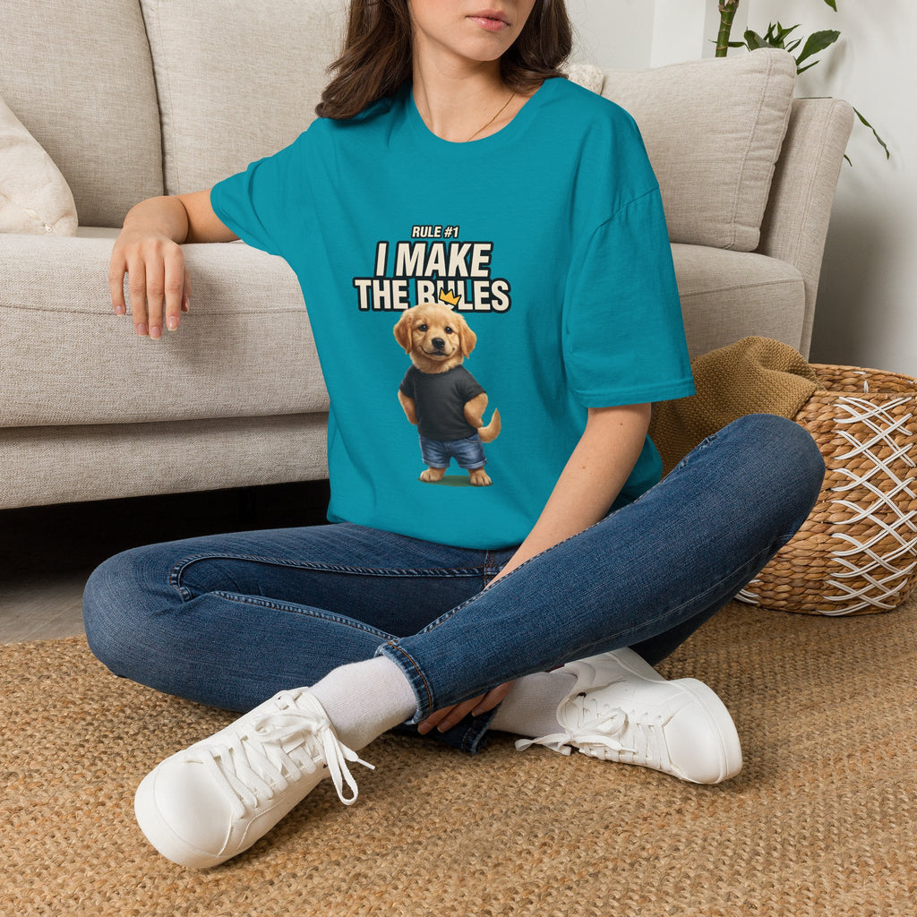I Make the Rules Dog Graphic Tee | Golden Retriever Puppy Shirt