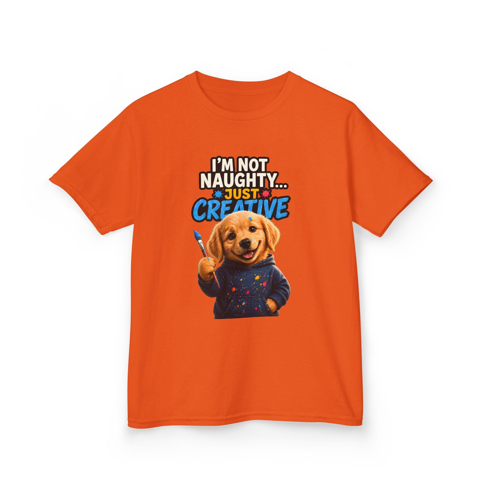 I’m Not Naughty… Just Creative – Funny Dog T-Shirt | Cute Artist Puppy Graphic Tee (Unisex)