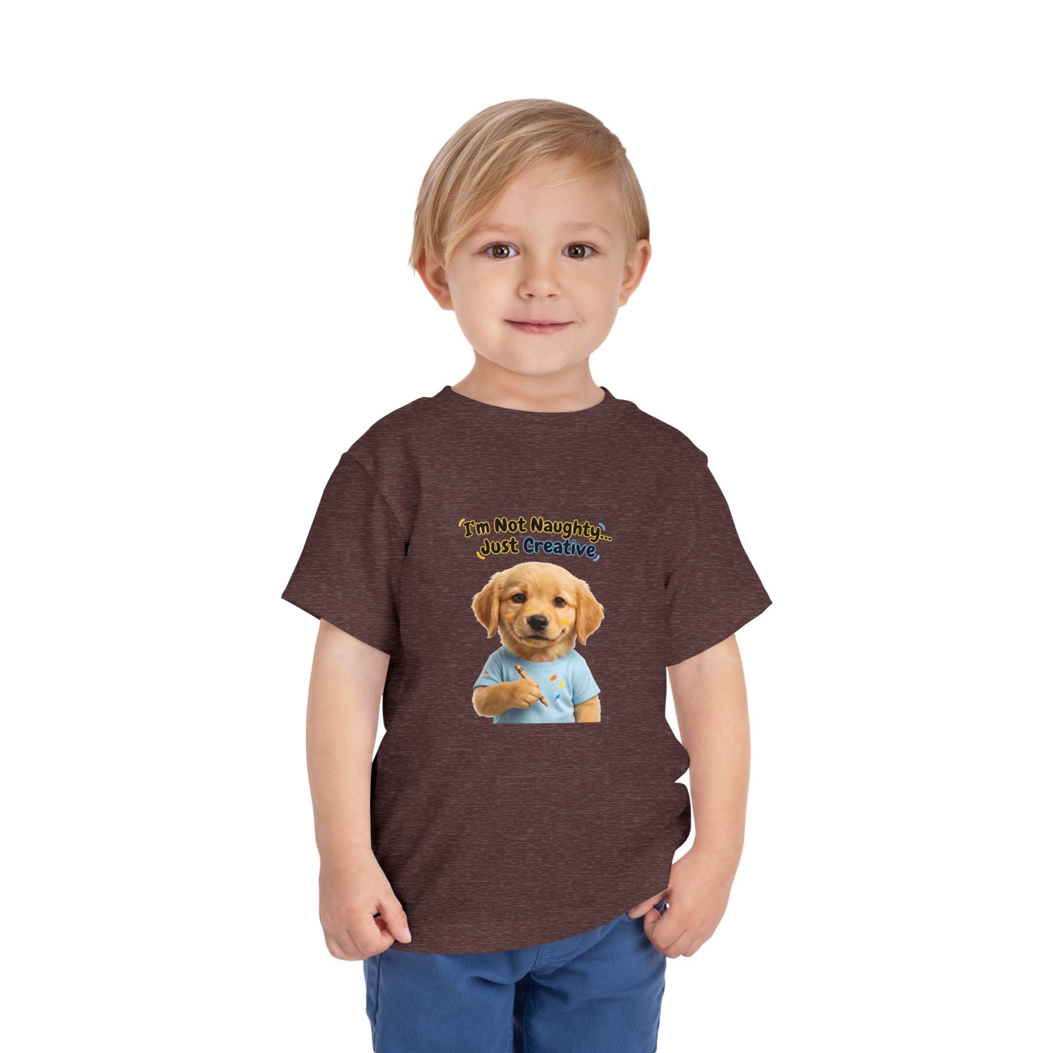 I’m Not Naughty… Just Creative – Cute Puppy T-Shirt | Funny Artist Dog Tee (Unisex)