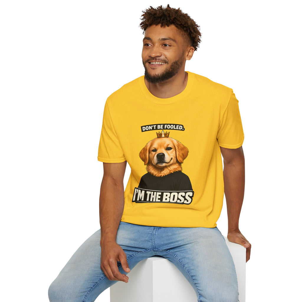 Golden Retriever 'I'm the Boss' T-Shirt | Dog Crown Design