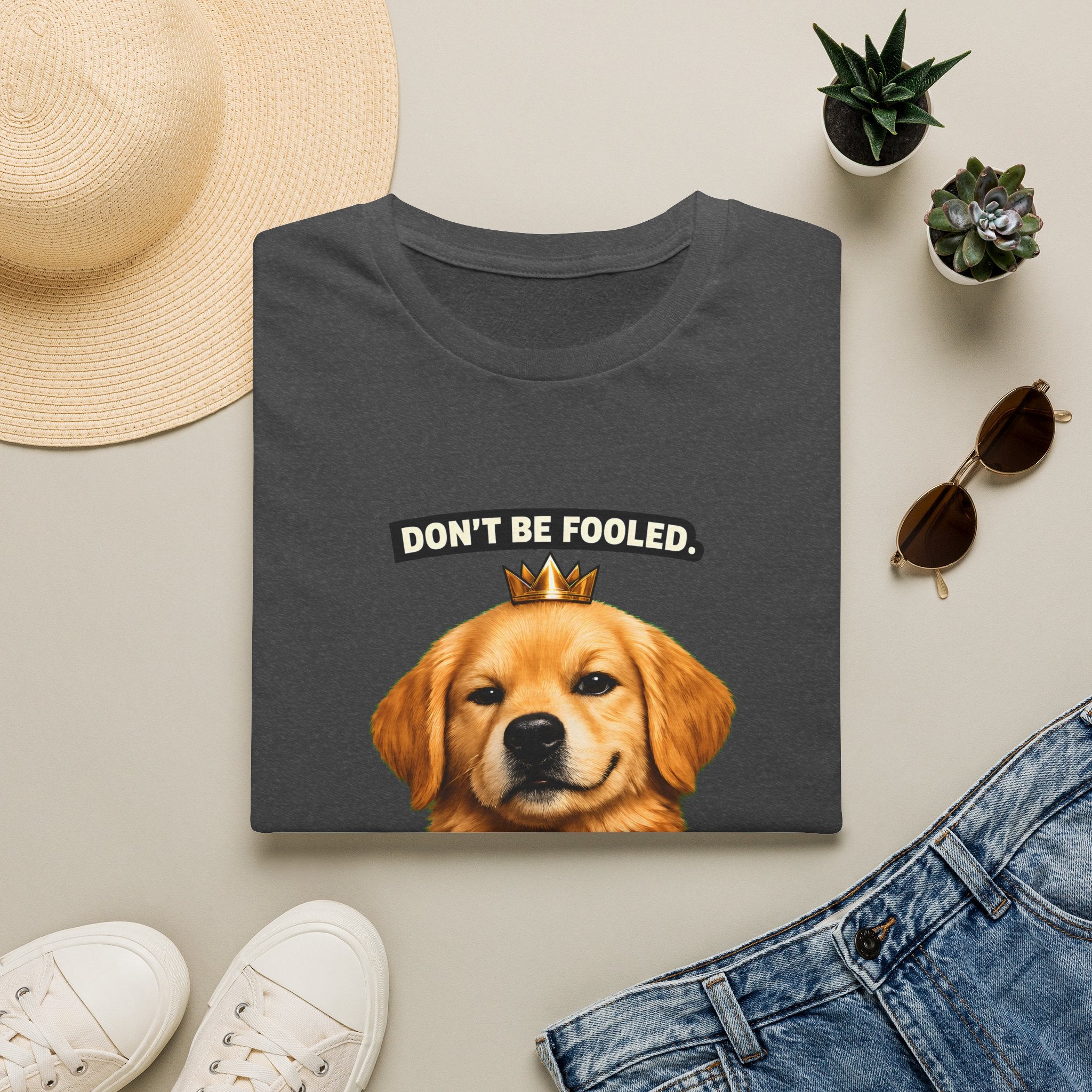 Golden Retriever 'I'm the Boss' T-Shirt | Dog Crown Design