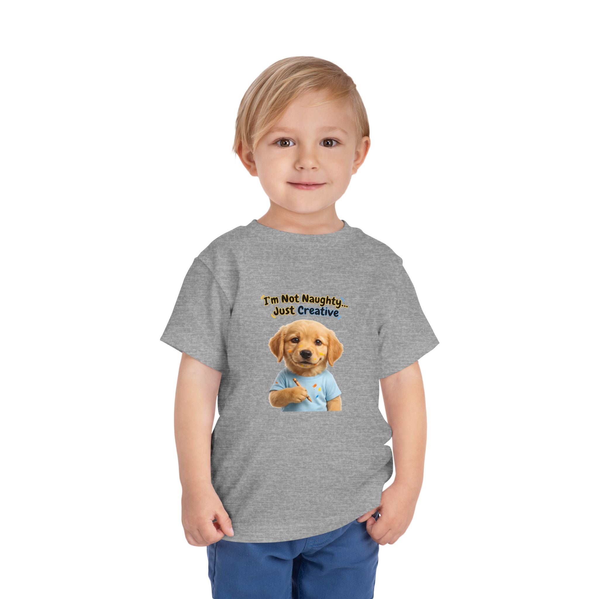 I’m Not Naughty… Just Creative – Cute Puppy T-Shirt | Funny Artist Dog Tee (Unisex)