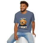 Golden Retriever Portrait I DO WHAT I WANT T-Shirt | Dog Graphic Tee