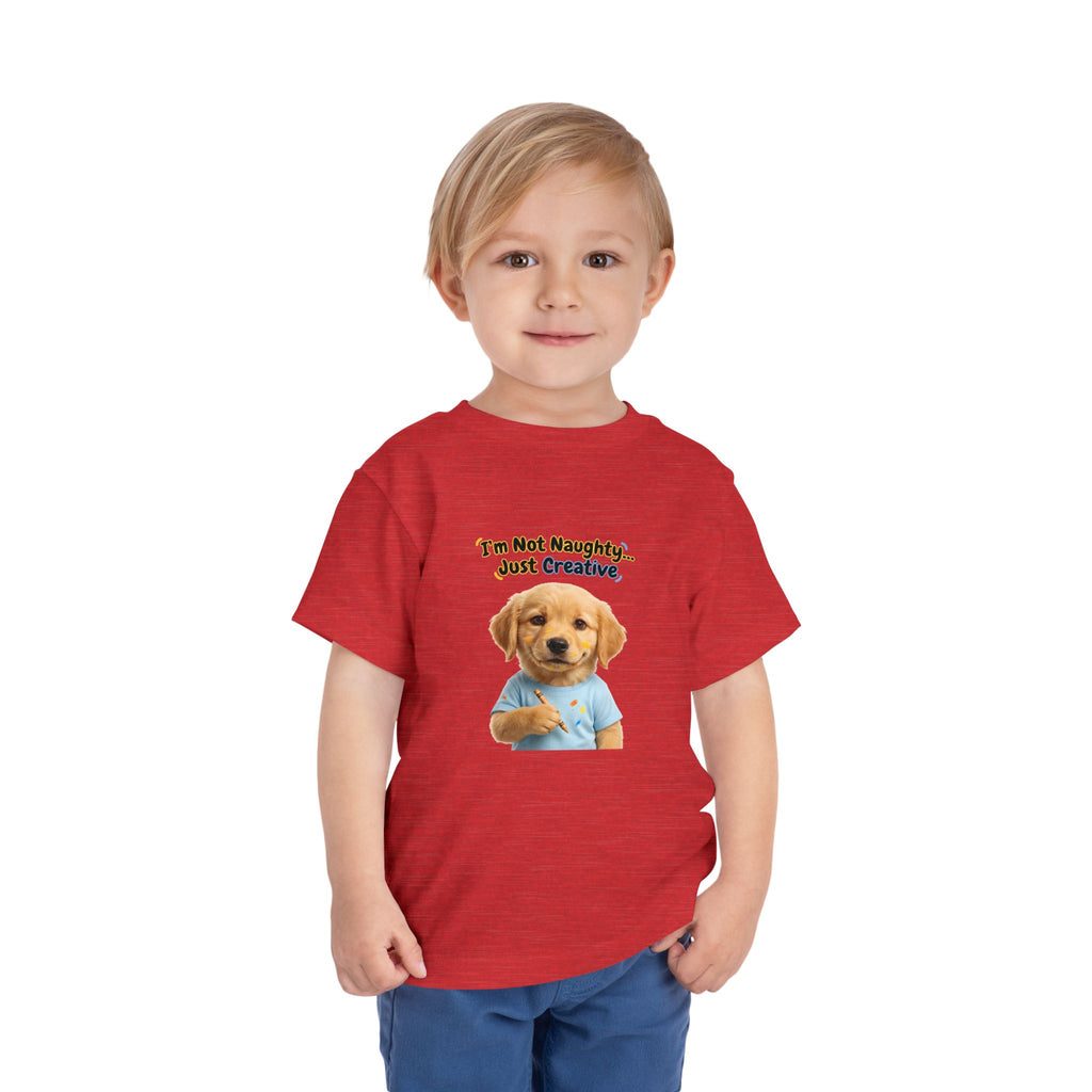 I’m Not Naughty… Just Creative – Cute Puppy T-Shirt | Funny Artist Dog Tee (Unisex)