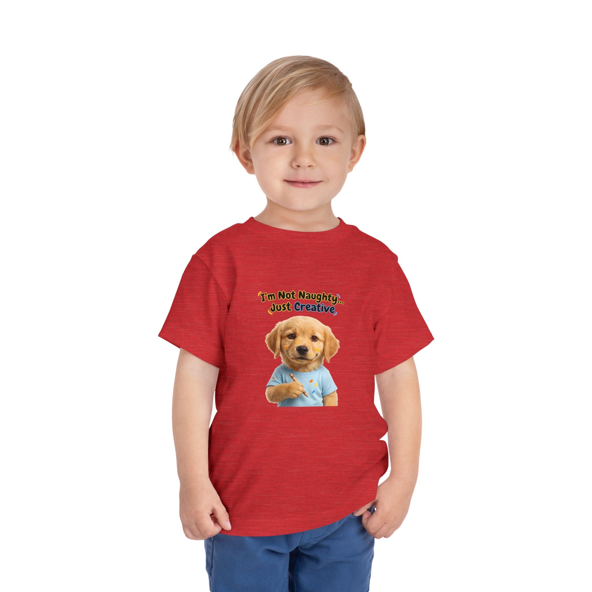 I’m Not Naughty… Just Creative – Cute Puppy T-Shirt | Funny Artist Dog Tee (Unisex)