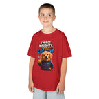 I'm Not Naughty Just Creative Kids T-Shirt | Puppy Artist Paintbrush