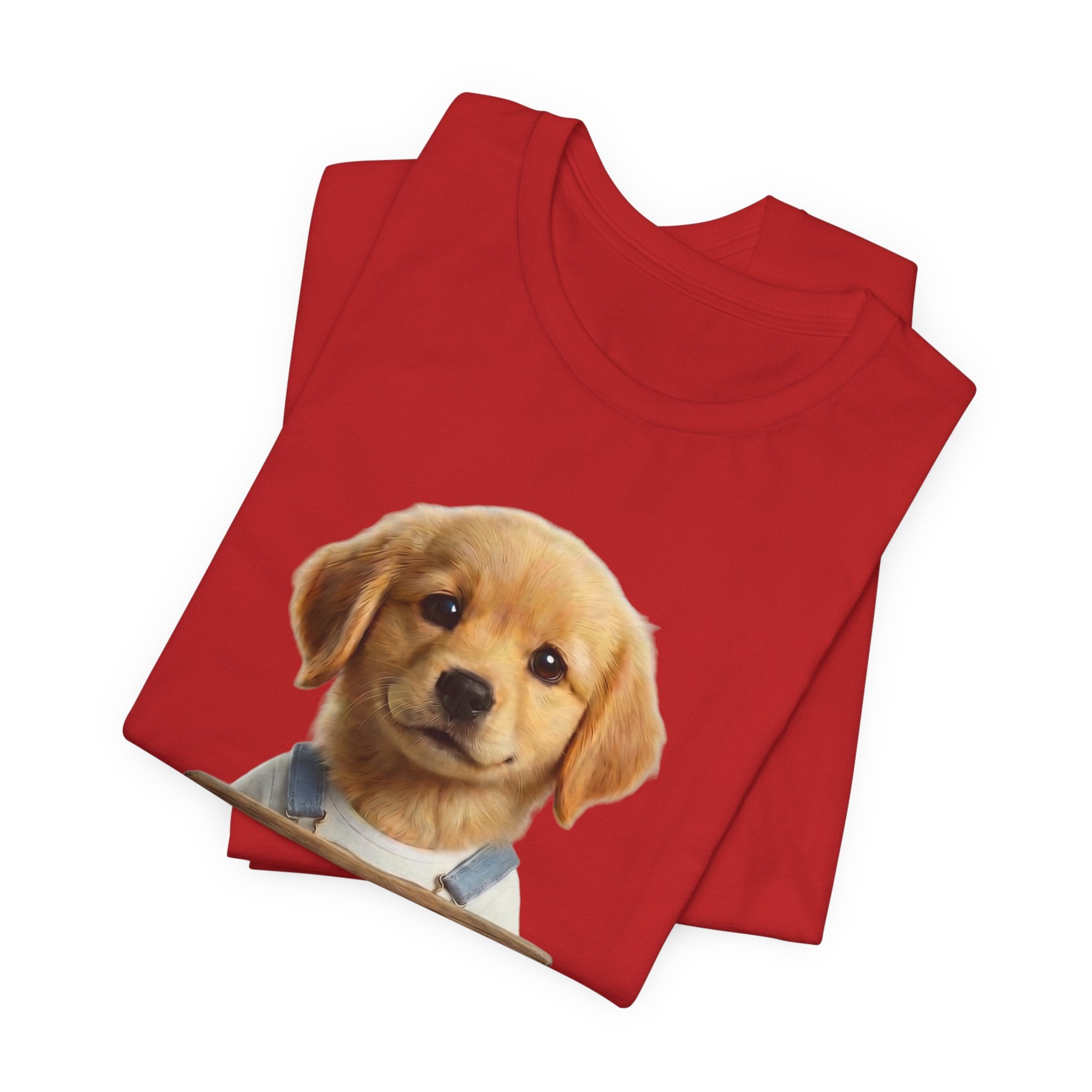 T-Shirt — Cute Puppy Holding 'Come home safe I'll Be Waiting' Sign | Dog Lover Gift