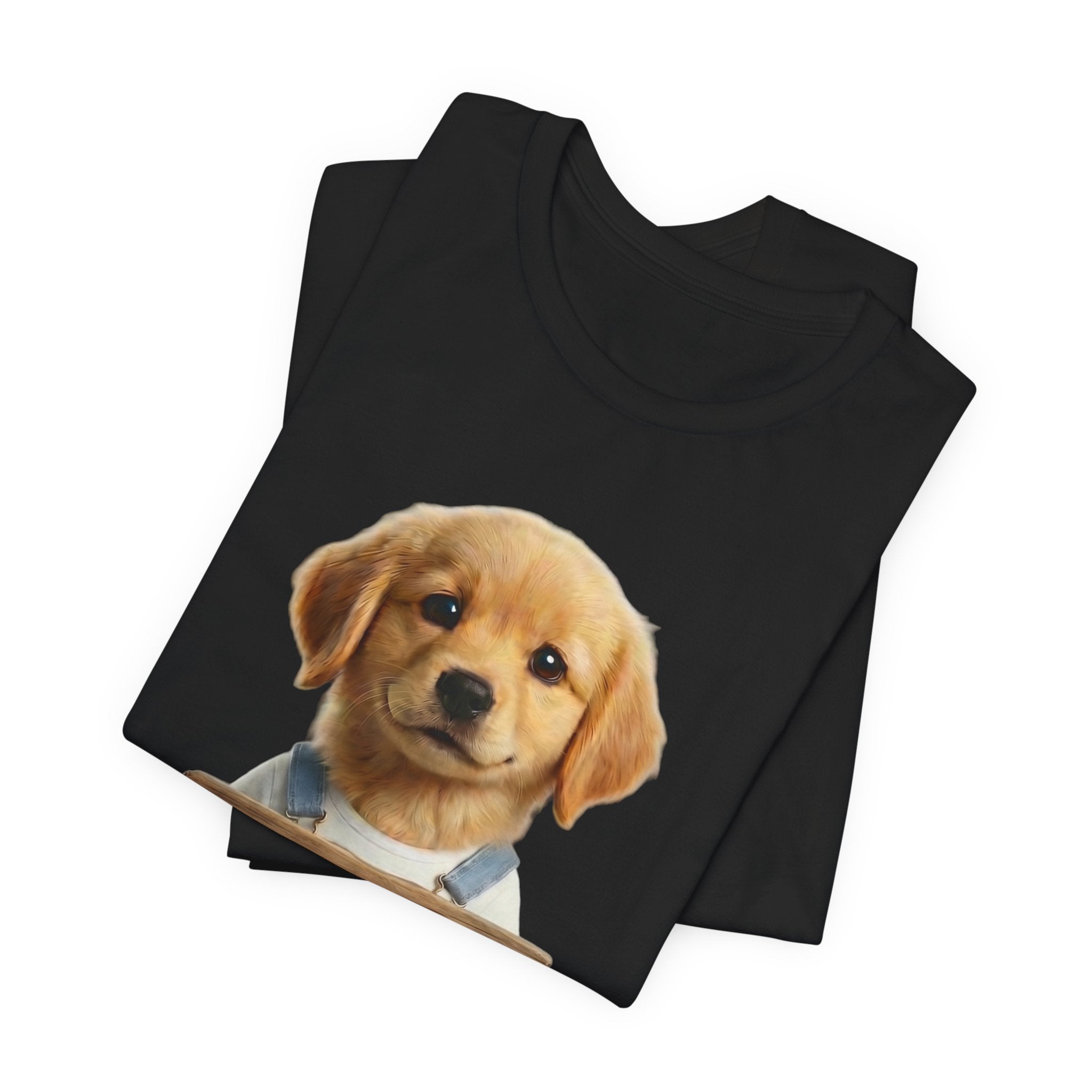 T-Shirt — Cute Puppy Holding 'Come home safe I'll Be Waiting' Sign | Dog Lover Gift