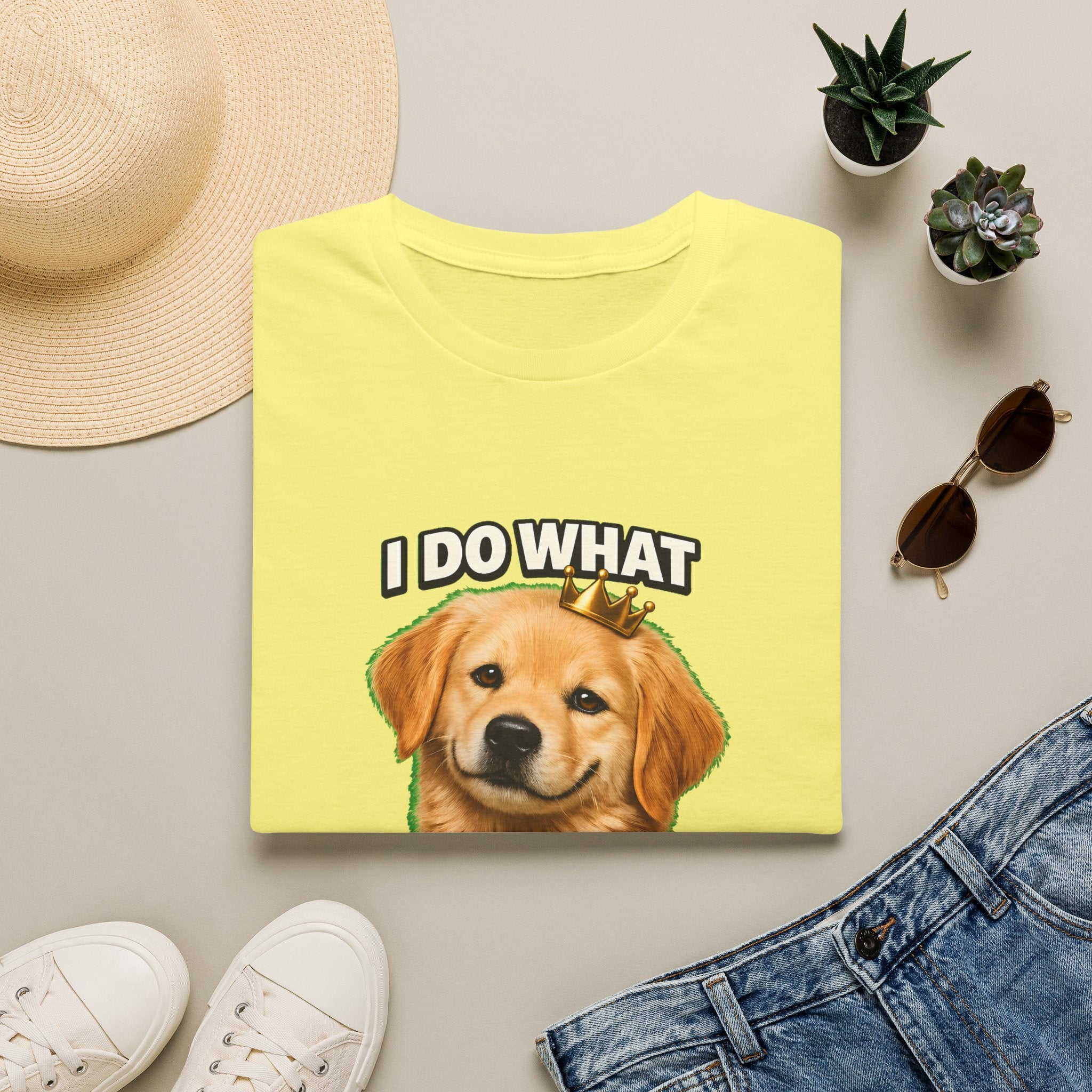 Golden Retriever Portrait I DO WHAT I WANT T-Shirt | Dog Graphic Tee