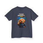 I'm Not Naughty Just Creative Kids T-Shirt | Puppy Artist Paintbrush